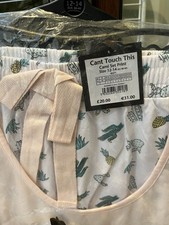Ann Summers Pyjama Top & Shorts PJ Set Cactus Pineapple Cant Touch This 12-14