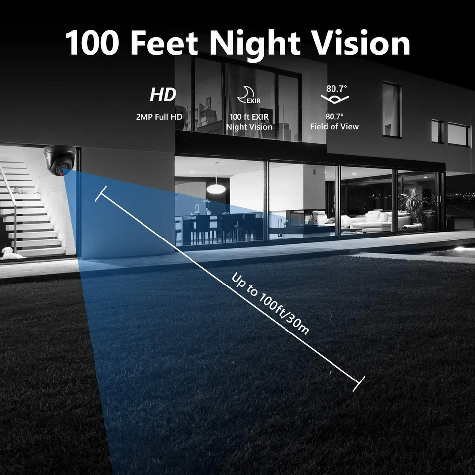 1080p Wired Home Security Camera with EXIR Night Vision, IP66 Waterproof for ... - Image 4 of 4