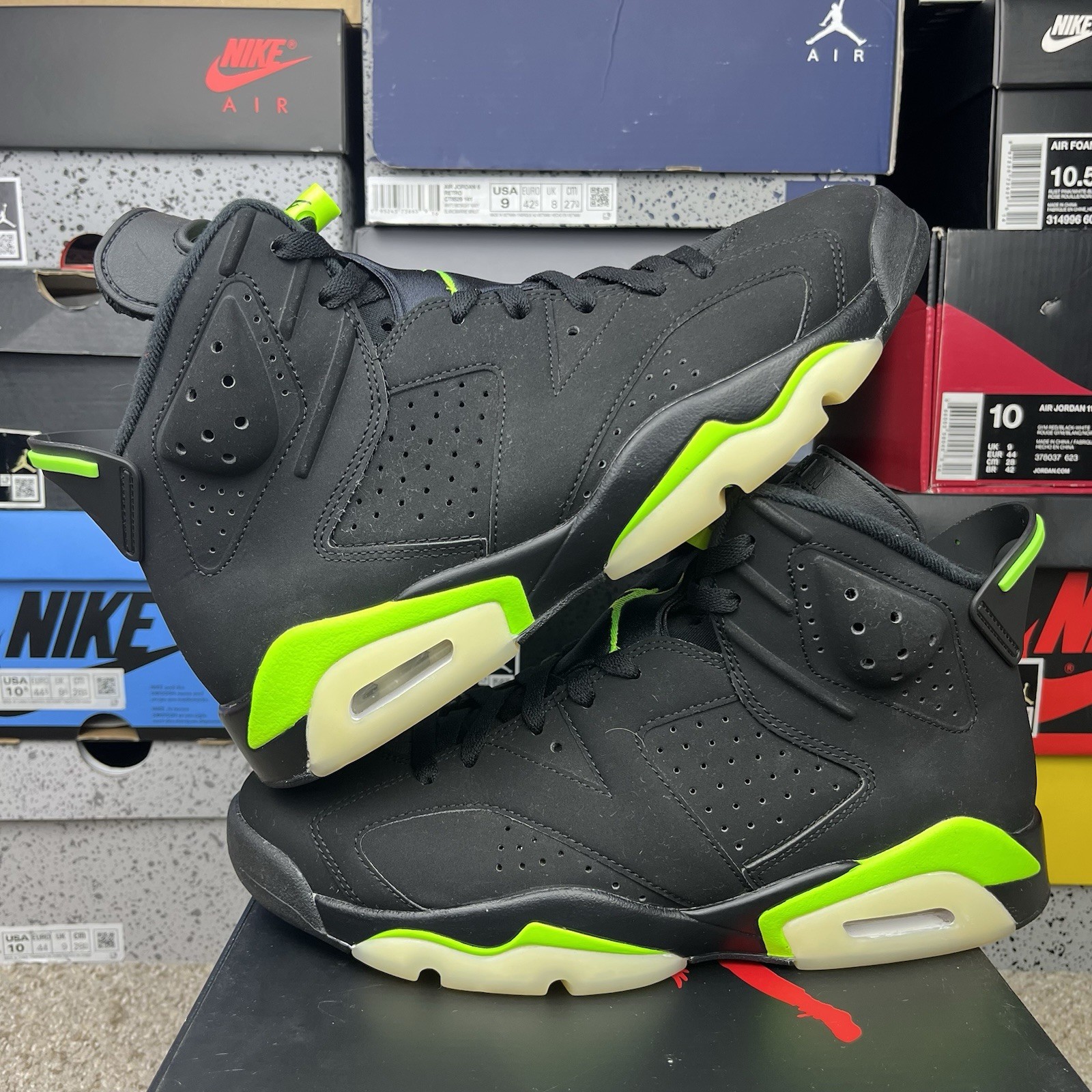 Size 9.5 - Jordan 6 Retro Electric Green 2021 CT8529-003 Mens Basketball Shoe