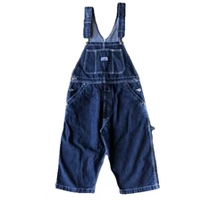 Vintage 90s Ikeda Denim Shorts Overalls Shortalls Size M Blue Canada Made RARE