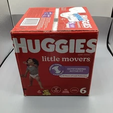 Huggies Little Movers Size 6 Diapers 44 Count Leak Free Toddler Diapers