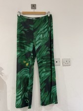 Green Versace Flared Trousers, UK S/8