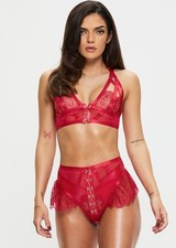 Image of Ann Summers Exuberant Crotchless Set Size L 16-18 Red RRP £36