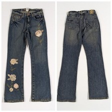 Vintage Z Cavaricci Size 8 Floral Applique Jeans