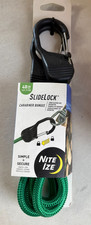 Qty of 3 - Nite Ize SlideLock Carabiner Bungee - 48 in. - Green BSL48-17-R3