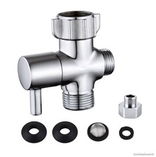 Bidet T Adapter Brass Shut-Off Valve 7/8 x 7/8 x 1/2 Chrome Three Way Tee