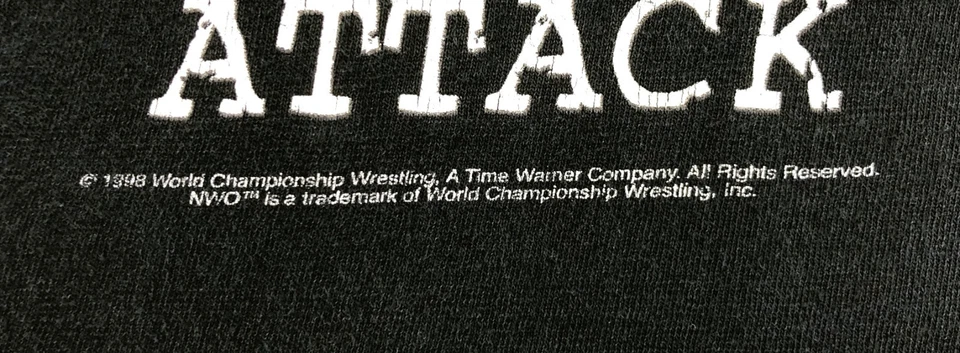Camiseta De Colección 1998 WCW nWo Blanco y Negro Ataque Hulk Hogan L Camiseta de Lucha Foto 3 de 4