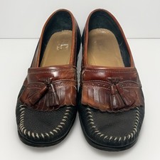 G.H. Bass Weejuns Tassel Loafers Men's Size 10 Black Tan Leather Pre-Owned Shoes
