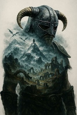 * SKYRIM * Video Game Cover Poster, Multiple sized Poster / Prints