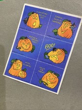VINTAGE 80 S HALLMARK PUMPKIN SNIFF STICKER SHEET
