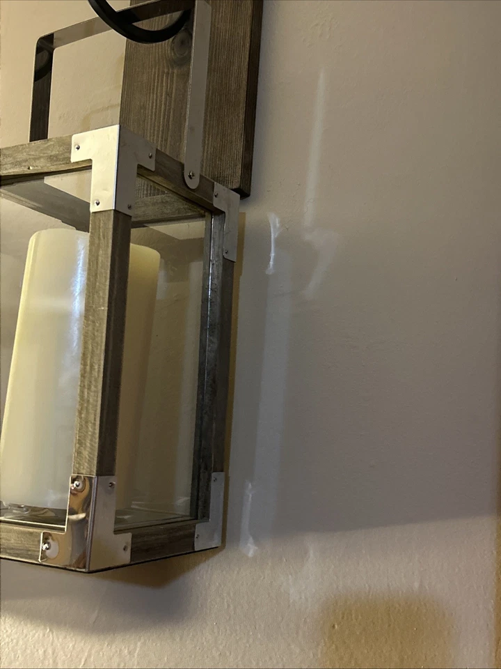 "Linterna de vela de madera rústica manto de mesa colgante 16""x6""" Foto 3 de 3