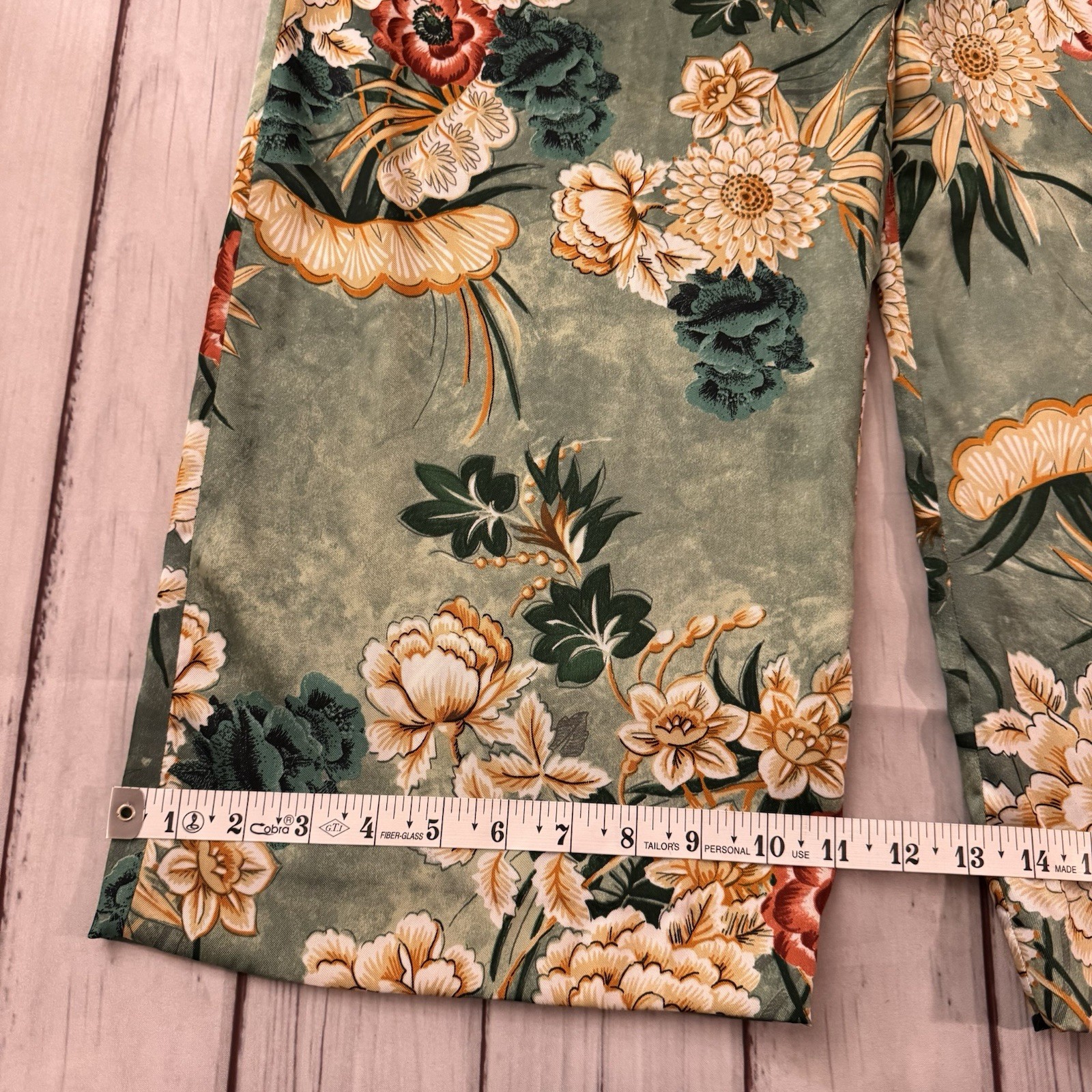 Zara Floral Wide Leg Riviera Trousers Wide Leg Flare Flared Pyjama Size XS thumbnail 4