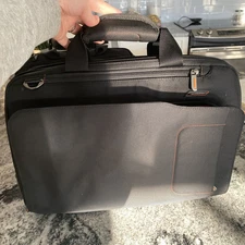 Briggs & Riley Medium Laptop Briefcase Travel ware Black Orange VB-408-4 EUC