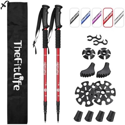 TheFitLife Wandern Walking Trekkingstöcke - 2er Pack mit Antishock und Quick Lock
