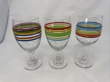 Libbey mambo Fiesta Stem Glass Collection 3 Different Colors