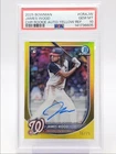 JAMES WOOD 2025 BOWMAN CHROME ROOKIES YELLOW REFRACTOR RC AUTO /75 PSA 10 Q3855
