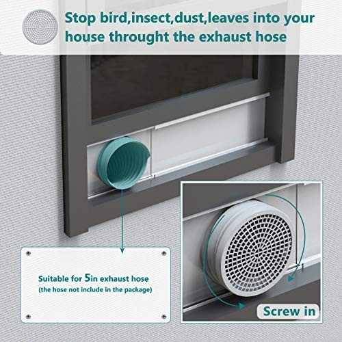 Portable Air Conditioner Window Kit - Adjustable Seal Panels for 5" Hose, Vent K