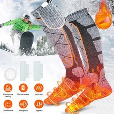 Electric Heated Socks Rechargeable with Battery Men Women Winter Foot Warmer