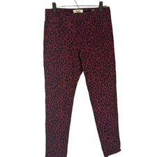 Sanctuary Dark Pink  Black Leopard Animal Print Ankle Skinny Jeans Women Sz 8
