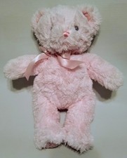 Bearington Baby Pink Baby's First Bear Plush Stuffed Animal Toy 12" Satin
