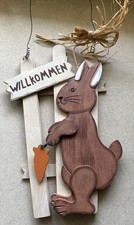 Oster-Willkommensschild/Türhänger Holz Willkommen Ostern Hase Osterhase