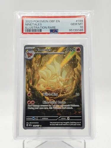 NINETALES 2023 POKEMON OBSIDIAN FLAMES ILLUSTRATION RARE #199 PSA 10 Q0895