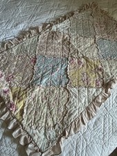 Cottage Chic Floral Pillow Sham Quilted Patchwork Ruffles JCP Home KING