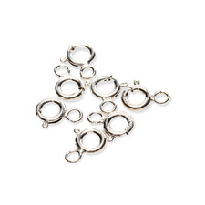 10pcs 925 Sterling Silver, Spring Ring Clasp, Open Flat, 5.5 and 6.0 mm Italy