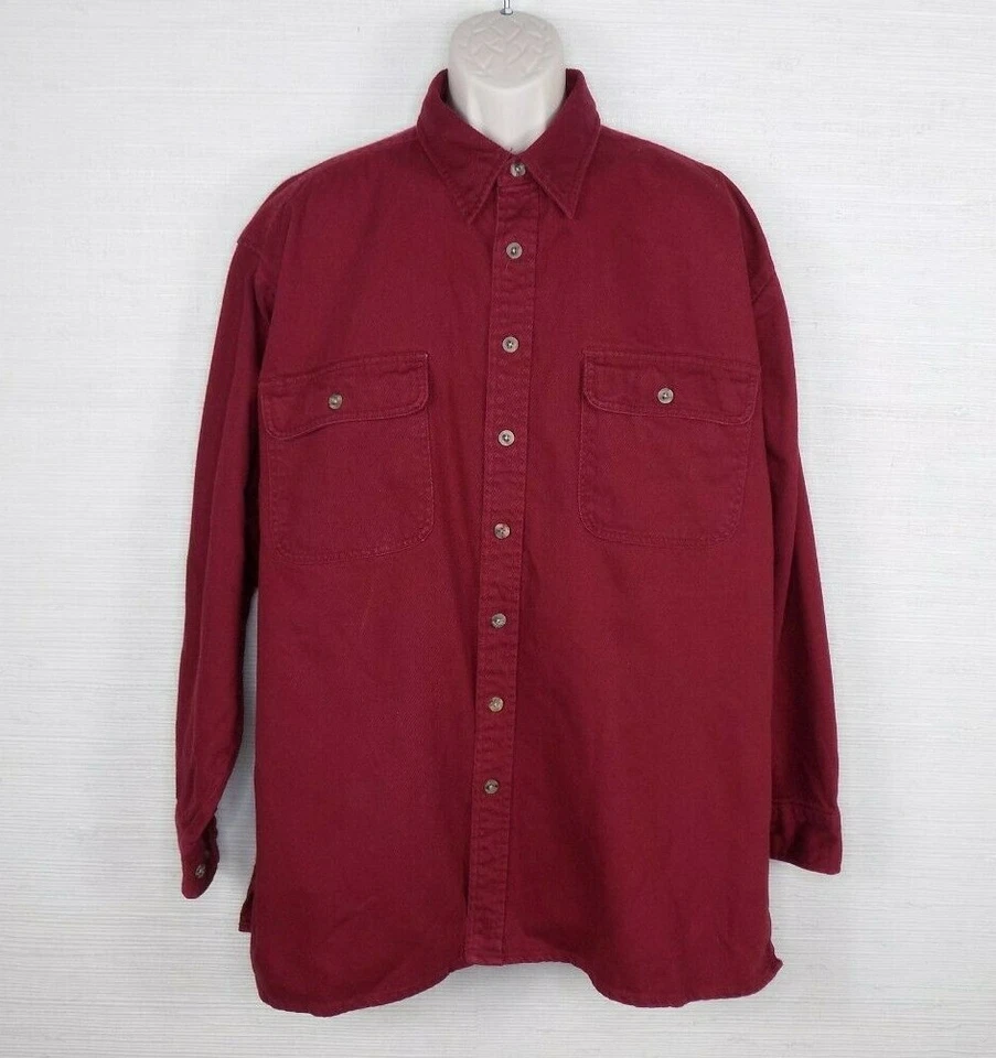 Vintage High Sierra Long Sleeve Button Down Shirt Shacket Mens XL Burgundy - Image 2 of 4