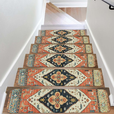 Non-Slip Carpet Stair Treads Set of 15 for Safety on Wooden Steps
