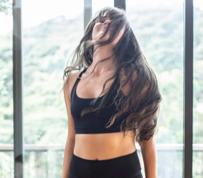 WE-AR sustainable strappy yoga bralette, black, XS