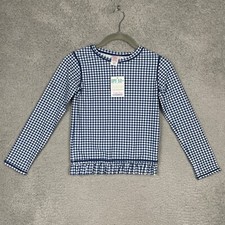 RuffleButts Rugged Butts UPF 50 Navy Long Sleeve Rash Guard Bikini Girl Size 10