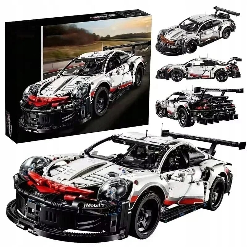Porsche 911 RSR GT3 Race Car Building Blocks Large Toy Model Set No Box