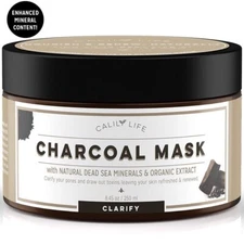 Calily Life Charcoal Mask with Dead Sea Minerals & Extract Clarify, 8.45 Oz. New