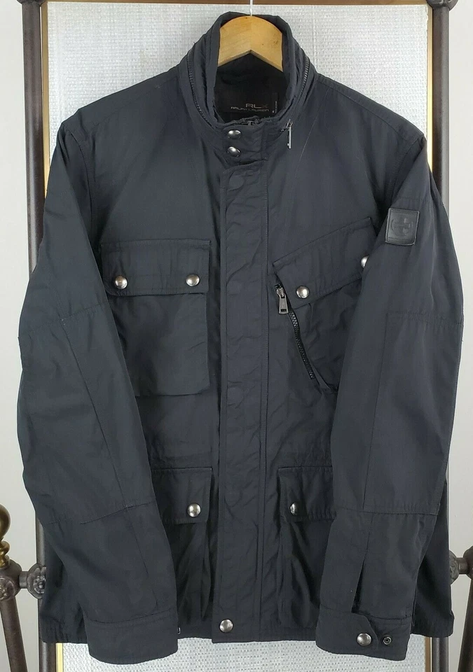 RLX Size Medium Mens M-65 Military Nylon/Cotton Full Zip Field Jacket Coat Black - Image 3 of 4