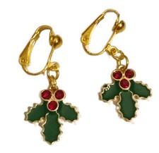 Ohrclips Clips Weihnachten Ohrringe Mistelzweig Weihnachtsohrringe Strass