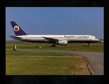 Aviation Airplane Airline postcard J. Soares #72 Boeing 757 236 Istanbul 