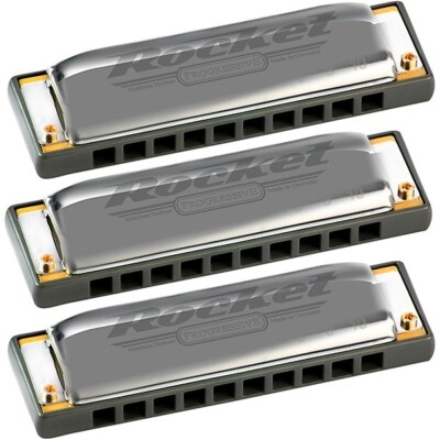 Hohner Rocket Harp Harmonica Pro Pack, Keys of C, G, A Model M2013XP