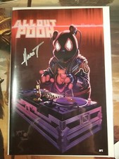 ALL OUT POOH Artist Print #2 Miles Morales DJ Homage Iron Man 12 Signed Marat comic cover