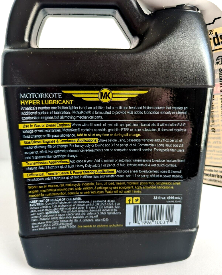 Motorkote MKHL 3206 320z Hyper Lubricant Heavy Duty Original Truckers