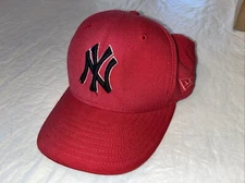 vtg New Era 59fifty New York Yankees red hat fitted 7 1/4 Fred Durst Limp Bizkit