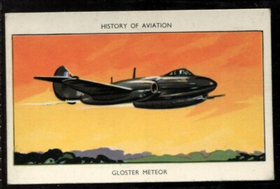 Tabakkarte, Amalgamiert, Mühlen, GESCHICHTE DER LUFTFAHRT, 1952, Gloster Meteor, #41