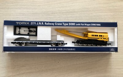 TOMIX 2771 - JNR Railway Crane - Type SO80 & Flat Wagon CHIKI 7000 - Spur N (JP)