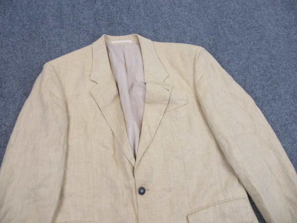 Hugo Boss Chaqueta Hombre 42 Amarillo Blazer Abrigo Lino Negocios Oficina Informal Foto 2 de 4