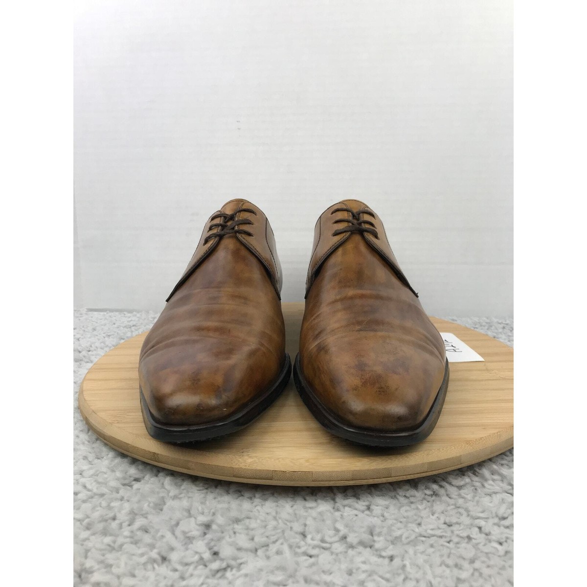 Magnanni Brown Leather Plain Toe Career Oxford Derby Dress 