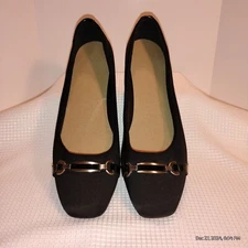 Coach And Four Wedges Black With Silver Buckles 9.5 See Description