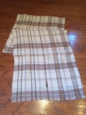 NWT POLO RALPH LAUREN DESERT SAND PLAID LINEN NECK WRAP SCARF
