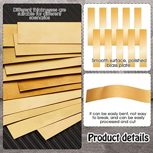 Brass Strip, Brass Sheet Brass Shim Stock Assortment Metal Shims, 6