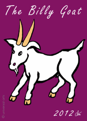 JACQUELINE DITT - The Billy Goat ACEO ltd.Druck Grafik Mini ger.sign.Bock Ziege