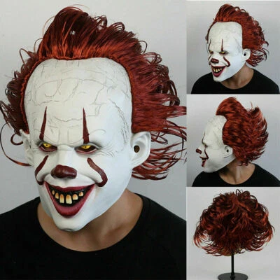 Pennywise Clown Maske Stephen Kings Es Maske Horror Halloween Cosplay Kostüm  - Bild 1 von 4